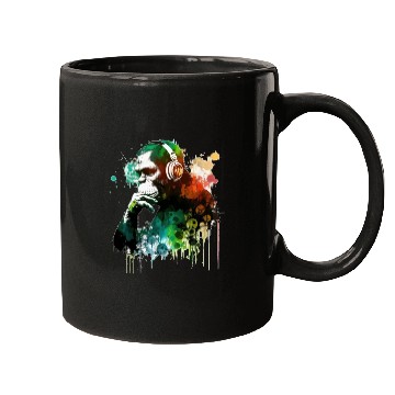 Discover Banksy DJ Monkey Thinker Mugs