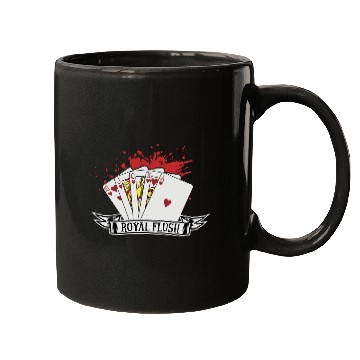 Discover Poker Card Game Skat Poker Night Royal Flush Check Mugs