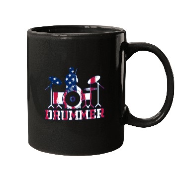 Discover Drum Player Drummer Drum Instrument Drummer US Fla Mugs