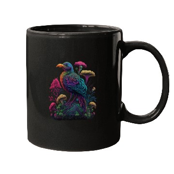 Discover trippy patterns psychedelic Mushroom phoenix bird Mugs