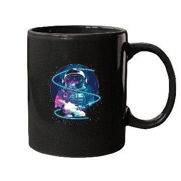 Discover Galaxy Astronaut Full Moon Astronomy Space Science Mugs