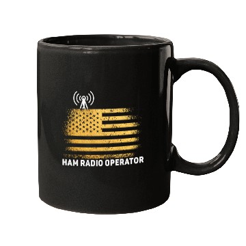 Discover Ham Radio Operator US Flag Mugs