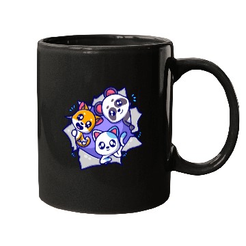 Discover cute animal cartoon icon illustration Mugs