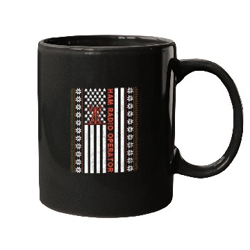 Discover Ham Radio Operator US Flag Mugs