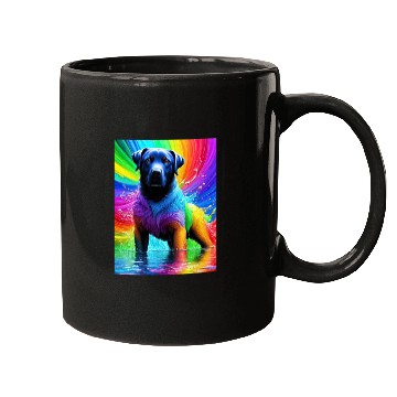 Discover Labrador Retriever with rainbow splashes of colors Mugs