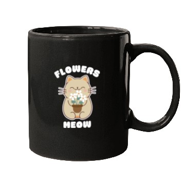 Discover Cute cat and flowers, meow! Mugs