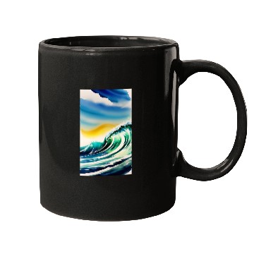 Discover Ocean Waves Painting Design Mugs