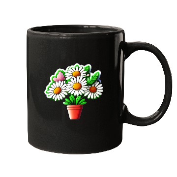 Discover Daisy Flower Sticker Mugs