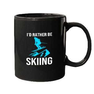 Discover Skier Ski Lover Id Rather Be Skiing Mugs