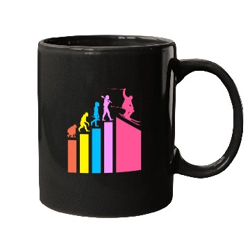 Discover Retro Evolution Ski Skiing Skier Mugs