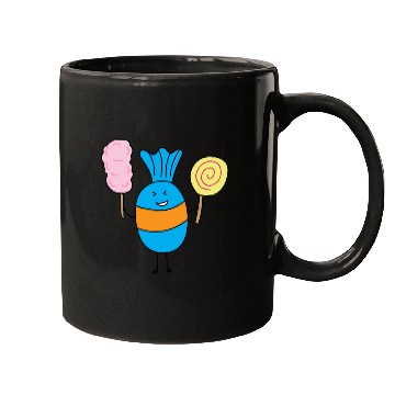 Discover Cute Candy Holding Lollipop And Cutton Candy Mugs