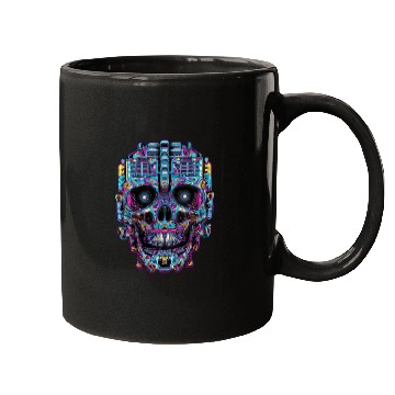 Discover Psychedelic Robot Skull Mugs