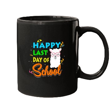 Discover Last Day Of School Alpaca Llama With Sunglasses Mugs