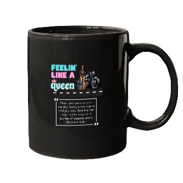 Discover Feelin' Like a Queen Lady Biker motorcycle-theme Mugs