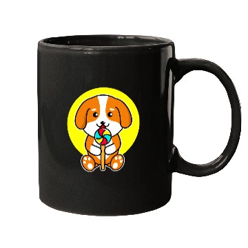 Discover Cute Dog Eating Candy Pet Lover Mugs