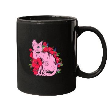 Discover Cat Owner Pet Kitten Sphynx Cat With Flowers Mugs