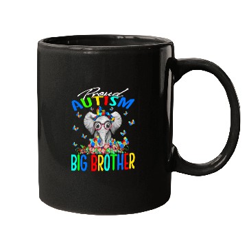 Discover Proud Autism Big Brother Elephant Mugs