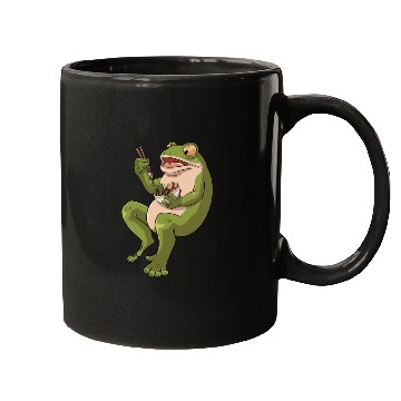 Discover Toad Frog eating Ramen Soup Design for a Frog Mugs