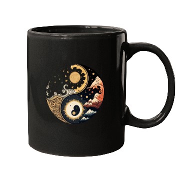 Discover Sun and moon yin yang Mugs