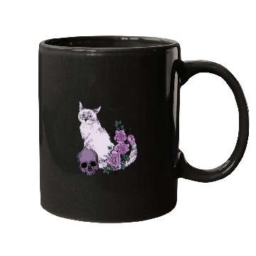 Discover Gothic Cat and Roses Mugs