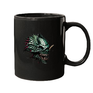 Discover Sharp toothed Menace A Scaly Green Monster Mugs