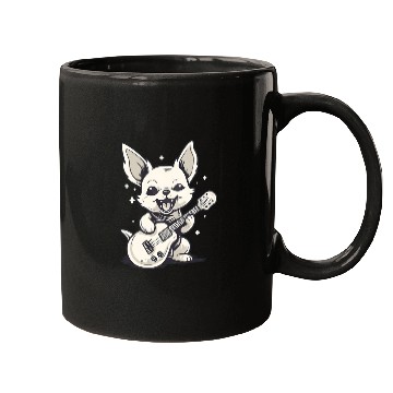 Discover A cute puppy with a guitar Mugs