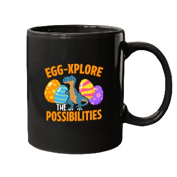 Discover Easter T-rex Dinosaur Rabbit Easter Bunny Holiday Mugs