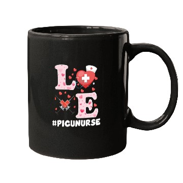 Discover Cute PICU Nurse Valentines Day Design Mugs