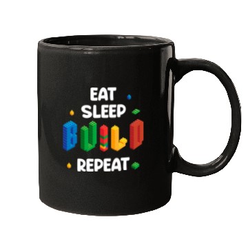 Discover Eat Sleep Build for Funny Blocks Master Builder Mugs