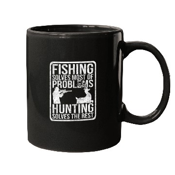 Discover Fishing Solves Most Problems Hunting Rest Mugs