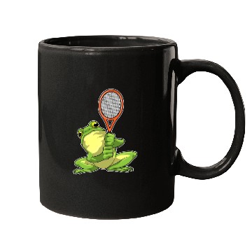 Discover Frog At Tennis With Tennis Racket Mugs
