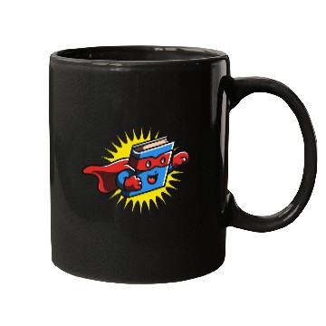 Discover Book Hero Reading Book Lover Comic Book Comics Mugs