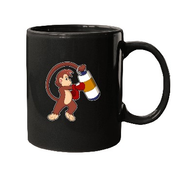 Discover Monkey At Boxing With Punching Bag Mugs
