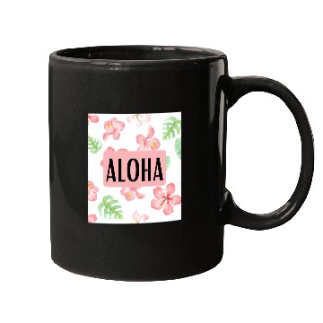 Discover Aloha Pink Hibuscus Pattern Mugs
