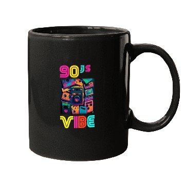 Discover 90s Vibe - I Love The 90s - Retro 90s Neon Mugs