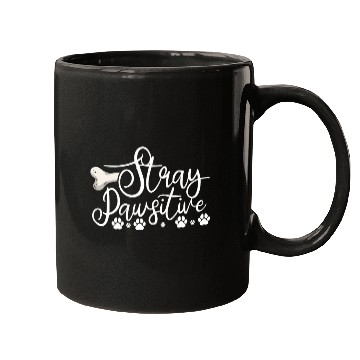 Discover Stray Pawsitive Dog Paw Positive Vibe Animal Bone Mugs