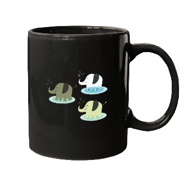 Discover Three elephants spraying water Mugs