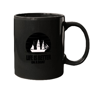 Discover Life is Better And Adventure On a Boat Light Mugs
