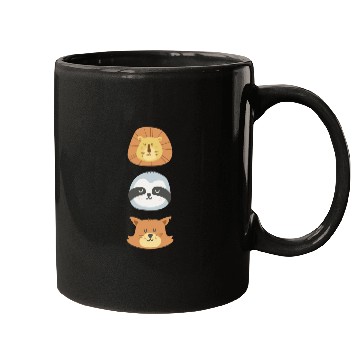 Discover Lion, Sloth and Weasel Mugs