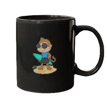 Discover Monkey Surfer Surfboard Mugs