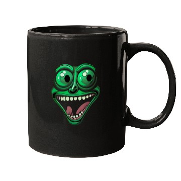 Discover Funny Green Crazy Face Eyes Game Gaming Mugs