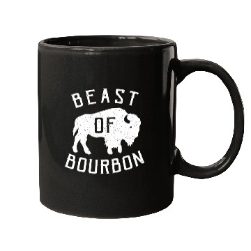 Discover Beast of Bourbon Drinking Whiskey design Bison Buf Mugs