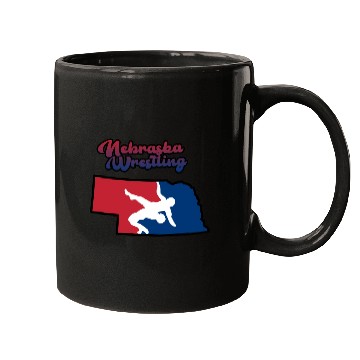 Discover Nebraska Wrestling (USA Colors) Mugs