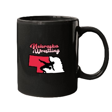 Discover Nebraska Wrestling (State Colors) Mugs