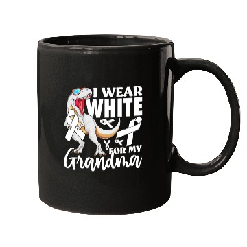 Discover I Wear White For My Grandma Lung Cancer Awareness Mugs
