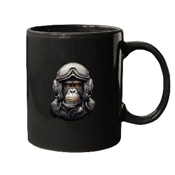 Discover Pilot Monkey Digital Art Mugs
