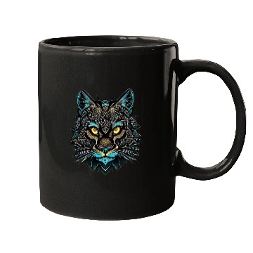 Discover Cat Abstract Ornament Mandala | Cat Design Mugs