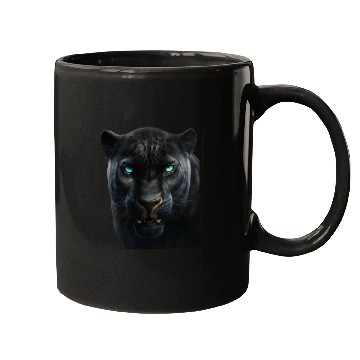 Discover Black panther with blue eyes design wild animal Mugs