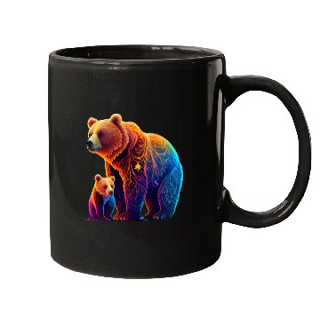 Discover Mother Bear and Cub Sublimation Graphic Wild 3 Mugs