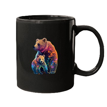 Discover Mother Bear and Cub Sublimation Graphic Wild Life Mugs